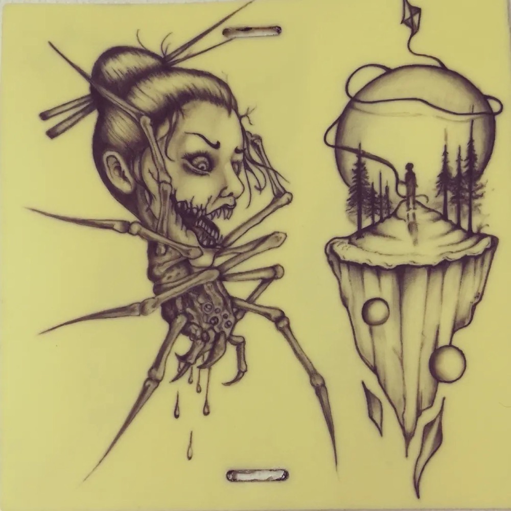 Entwurf: Geisha und Kugel mit Wald